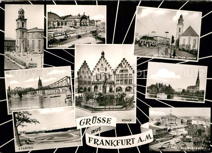 Frankfurt Main Kirche Bahnhof Mainpartie Dom Roemer Messegelaende Stadion