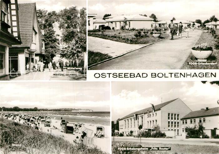 Boltenhagen Ostseebad Mittelweg FDGB Urlauberdorf FDGB Erholungsheim Fritz Reute