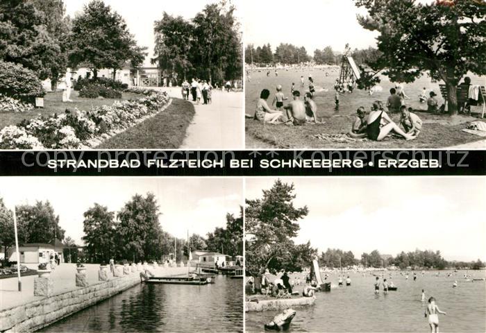 Schneeberg Erzgebirge Strandbad Filzteich Promenade