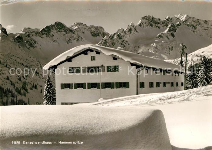 Oberstdorf Kanzelwandhaus mit Hammerspitze Winterlandschaft Allgaeuer Alpen