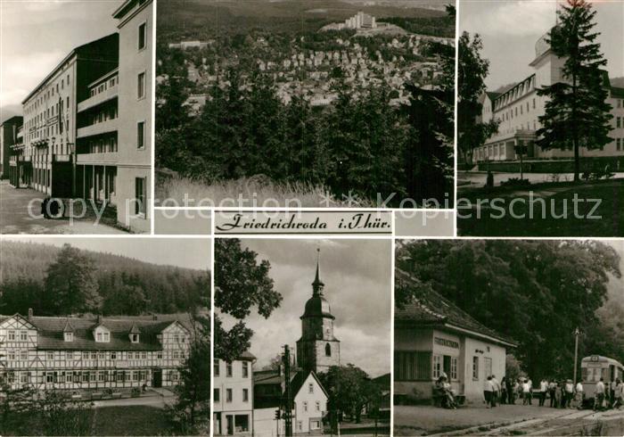 Friedrichroda FDGB Heime Betriebsferienheim Kirche Thueringerwaldbahn