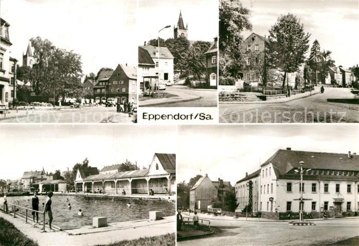 Eppendorf Sachsen Teilansichten Strassenpartie Freibad