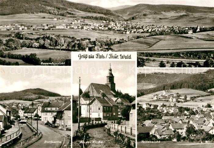 Floh-Seligenthal Panorama Dorfpartie Kirche