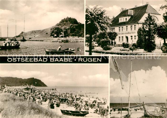 Baabe Ostseebad Ruegen Blick zur Moritzburg Kurverwaltung Strand