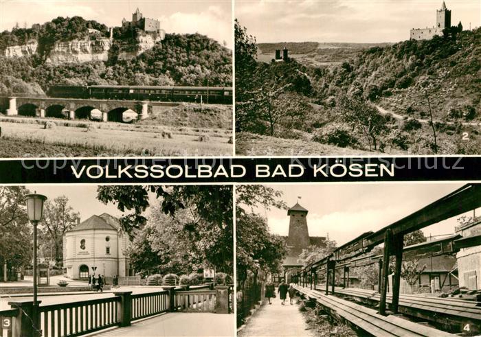 Bad Koesen Rudelsburg Burg Saaleck Sanatorium Kunstgestaenge zur Borlachquelle D