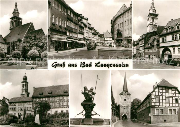 Bad Langensalza Marktkirche Marktstrasse Kornmarkt Thaelmannplatz Museum Brunnen