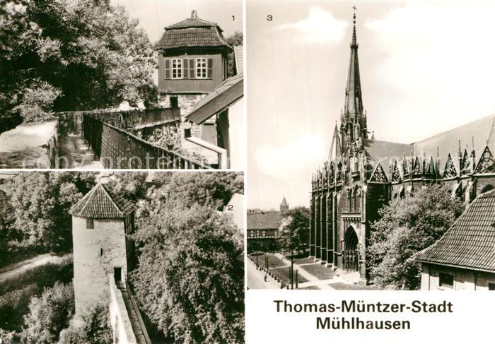 Muehlhausen Thueringen Wehrgang Stadtmauer Marienkirche Gedenkstaette Thomas Mue