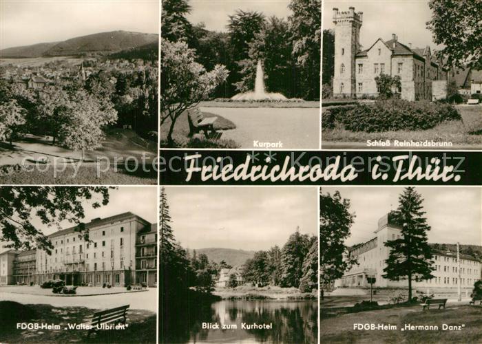 Friedrichroda Landschaftspanorama Kurpark Schloss Reinhardsbrunn FDGB Heim Herma