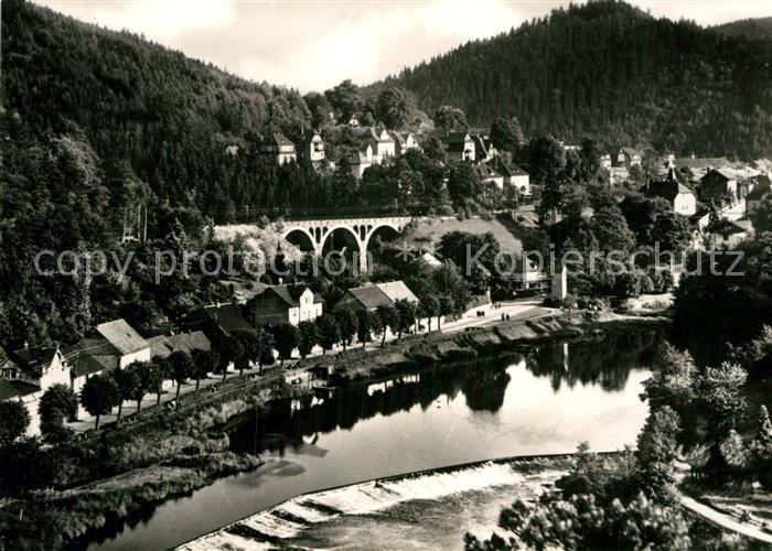 Ziegenrueck Teilansicht mit Saale Viadukt