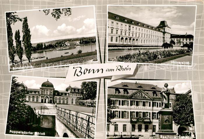 Bonn Rhein Bundeshaus Universitaet Beethoven Denkmal Poppelsdorfer Schloss