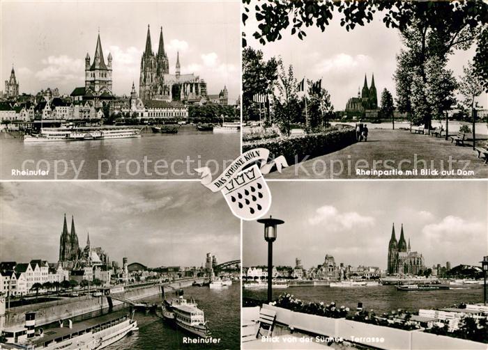 Koeln Rhein Rheinufer Dom