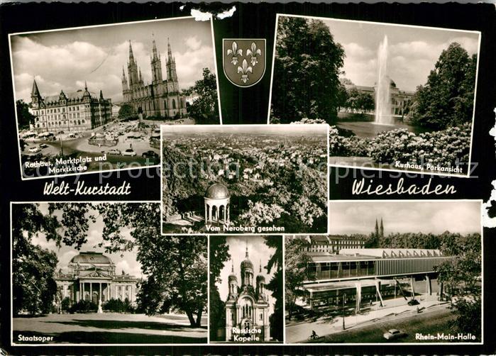Wiesbaden Rathaus Marktplatz Marktkirche Rhein-Mein-Halle
