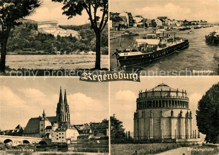 REGENSBURG Bayern Hafen Walhalla Befreiungshalle Steinerne Bruecke