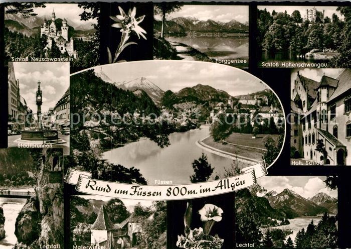 Fuessen Allgaeu Schloss Neuschwanstein Lechtal Forggensee