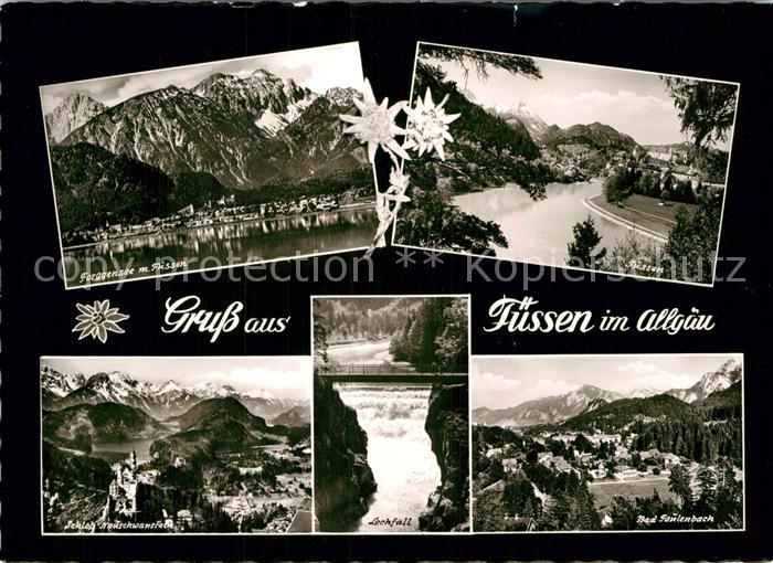 Fuessen Allgaeu Forggensee Lechfall Schloss Neuschwanstein