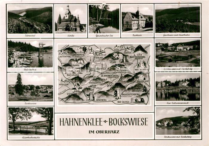 Hahnenklee-Bockswiese Harz Kirche Rathaus Gasthaus zum Auerhahn Waldseebad