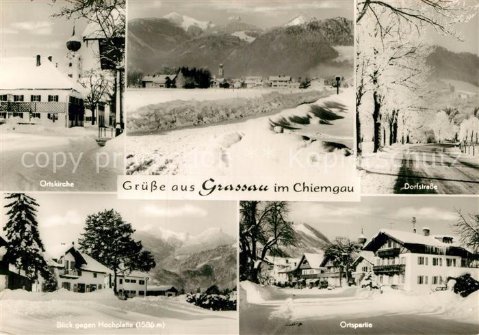 Grassau Chiemgau Dorfstrasse Ortskirche Hochplatte