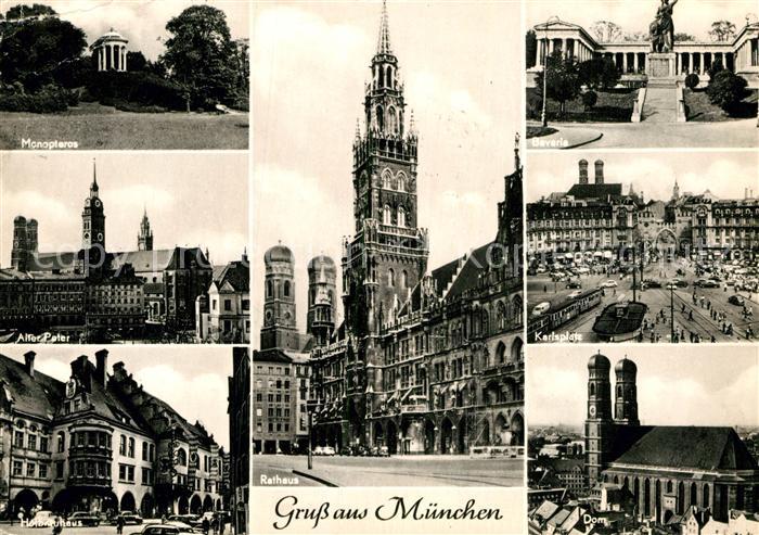 Muenchen Bayern Monopteros Rathaus Karlsplatz Bavaria Hofbraeuhaus