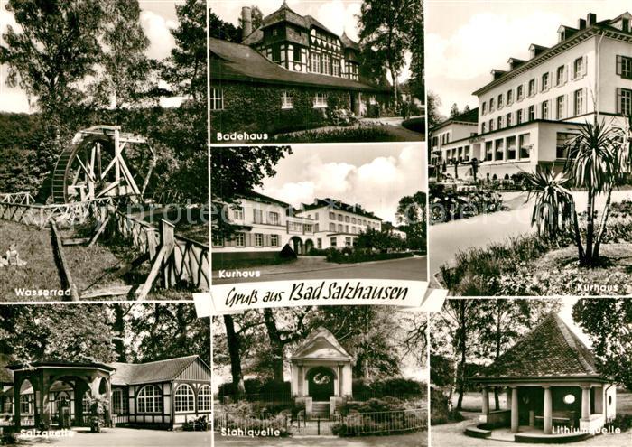 Bad Salzhausen Badehaus Kurhaus Wasserrad Stahlquelle