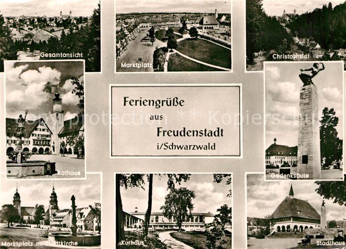 FREUDENSTADT BW Rathaus Marktplatz Kurhaus Stadthaus Gedenksaeule