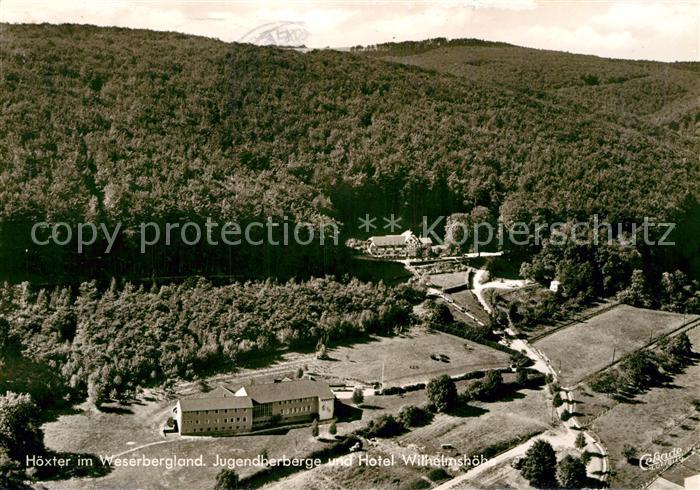 Hoexter Weser Jugendherberge Hotel Wilhelmshoehe Fliegeraufnahme