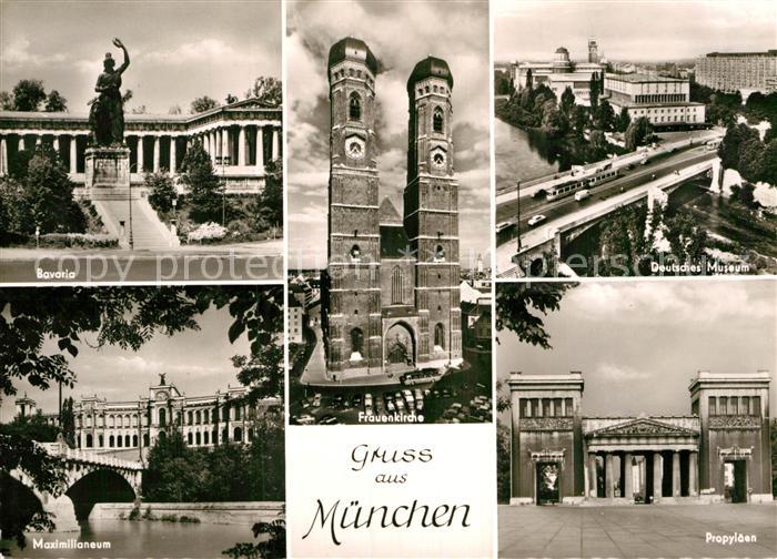 Muenchen Bayern Bavaria Frauenkirche Deutsches Museum Propylaeen