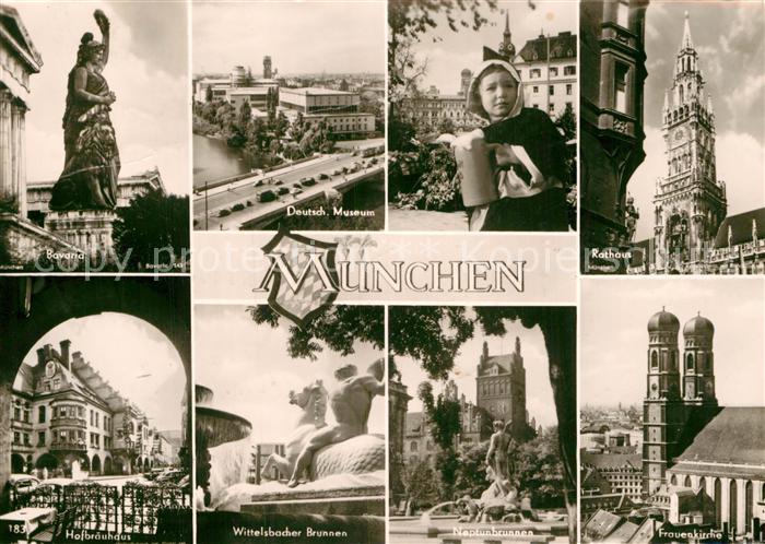 Muenchen Bayern Bavaria Rathaus Hofbraeuhaus Neptunbrunnen Muenchner Kindl