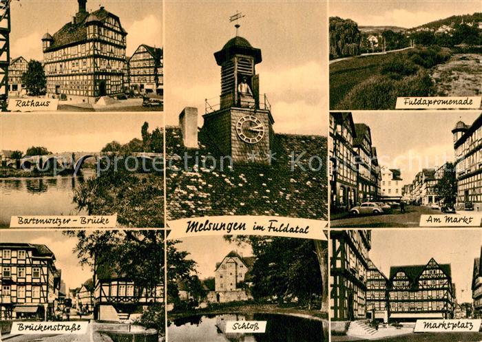 Melsungen Fulda Rathaus Brueckenstrasse Marktplatz Schloss