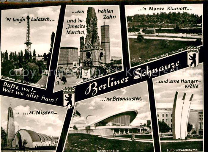 BERLIN  CITY Truemmerberg Insulaner Funkturm Gedaechtniskirche