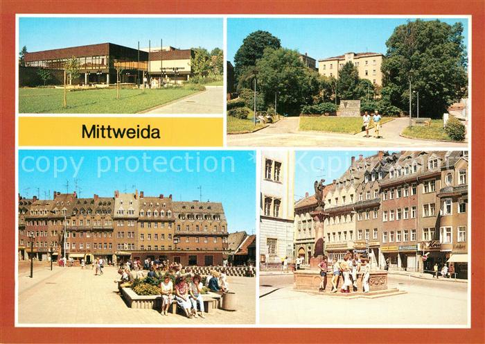 Mittweida Ingenieurhochschule Bibliothek Markt Friedensbrunnen