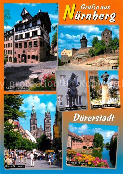 NueRNBERG  CITY Albrecht-Duererhaus Heilig-Geist-Hospital Peter-Henlein-Denkmal