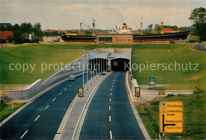 Rendsburg Schleswig-Holstein Strassentunnel Nord-Ostsee-Kanal