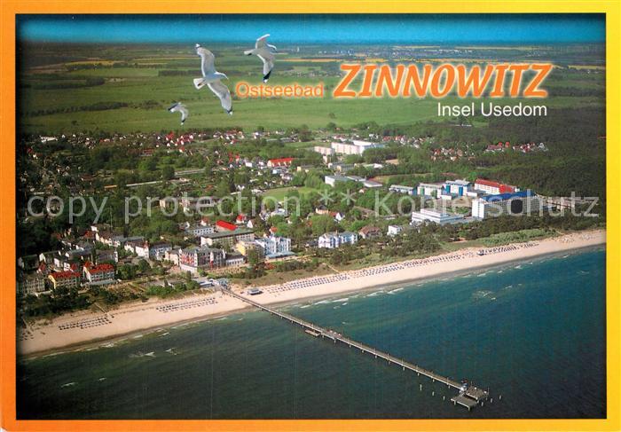 Zinnowitz Ostseebad Fliegeraufnahme mit Strand