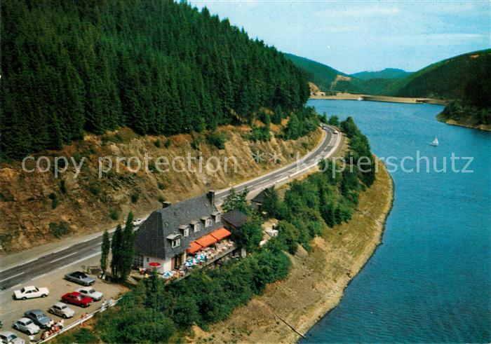 Okertalsperre Fliegeraufnahme Brueckenschaenke am Stausee