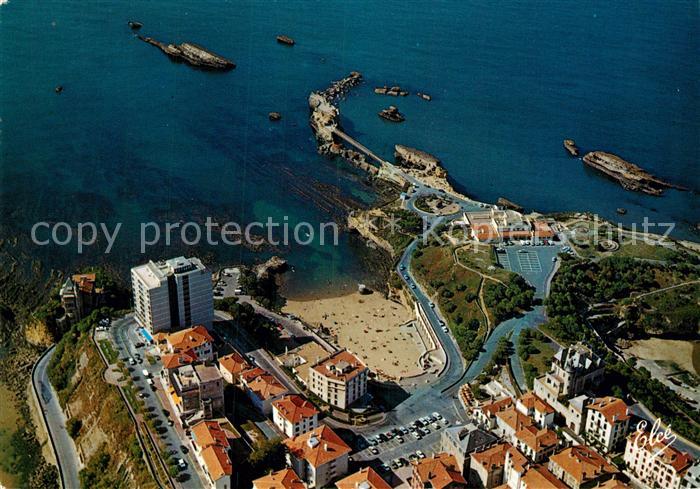 Biarritz Pyrenees Atlantiques Fliegeraufnahme mit Rocher de la Vierge