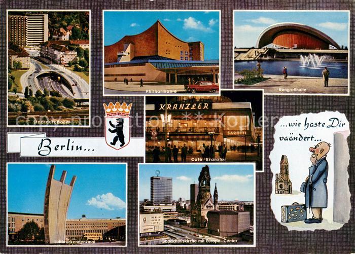 BERLIN  CITY Philharmonie Kongresshalle Luftbrueckendenkmal Gedaechtniskirche Ca