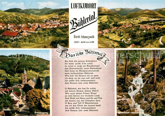 Buehlertal Fliegeraufnahme Ortseingang Wasserfaelle