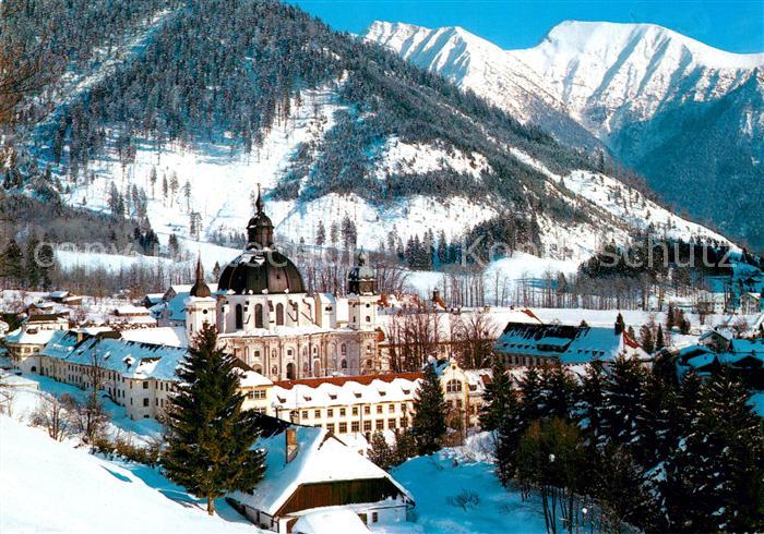Ettal Fliegeraufnahme Benediktinerkloster im Winter