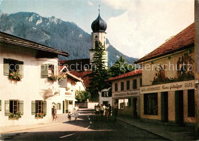 Oberammergau Dorfpartie mit Pfarrkirche