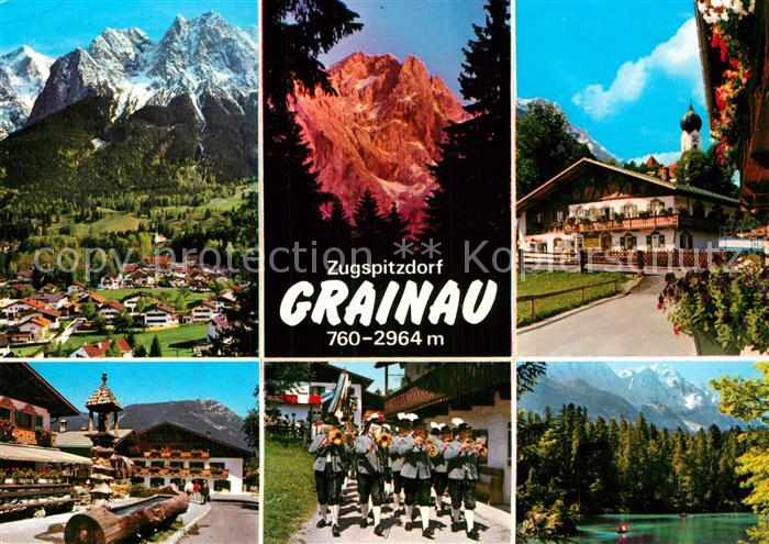 Grainau Zugspitzdorf mit Alpspitze Waxenstein Zugspitze Badersee
