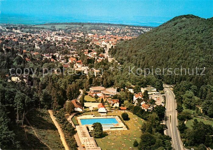 Bad Harzburg Fliegeraufnahme Freibad Juluisbad Kuranlagen Burgberg Seilbahn
