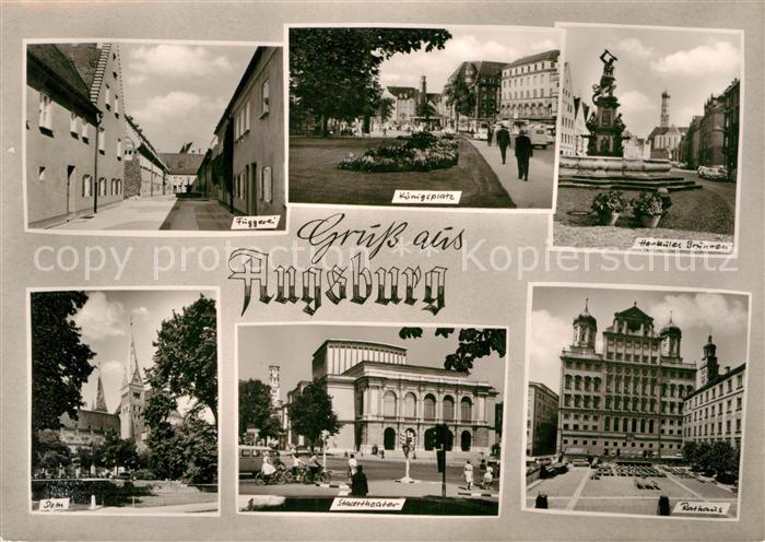 Augsburg Fuggerei Koenigsplatz Herkules-Brunnen Stadttheater dom