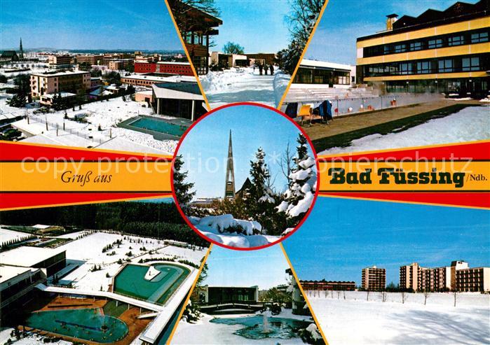 Bad Fuessing Teilansichten Kurort im Winter Thermalbad