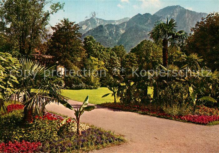 Bad Reichenhall Kurpark mit Blick zum Predigtstuhl Lattengebirge