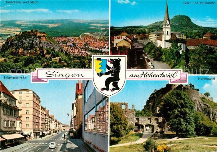 Singen Hohentwiel Peter und Paulkirche Festung Ekkehardstrasse Wappen Fliegerauf