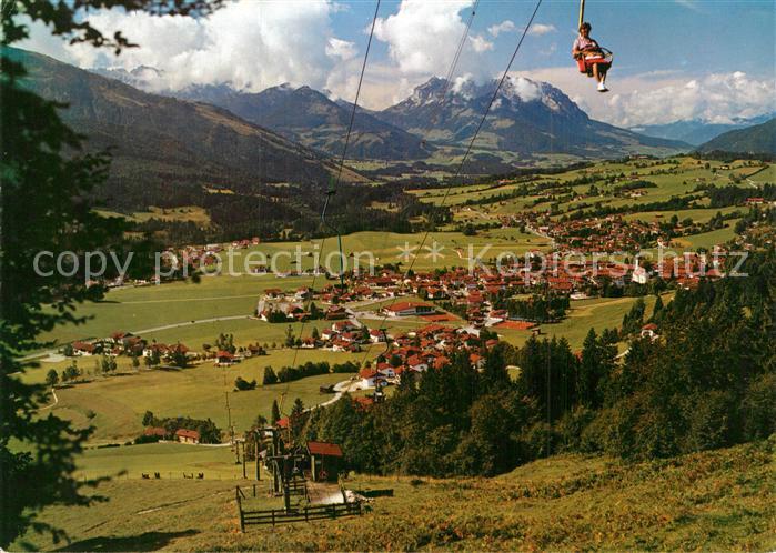 Reit Winkl Panorama Luftkurort mit Kaisergebirge Sesselbahn