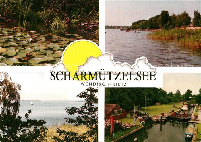 Wendisch Rietz Rund um den Scharmuetzelsee Seerosen Schleuse