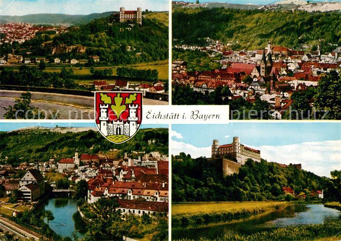 Eichstaett Oberbayern Stadtpanorama Schloss an der Altmuehl