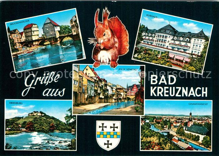 Bad Kreuznach Brueckenhaeuser Ebernburg Klein Venedig Kurhaus Eichhoernchen Wapp