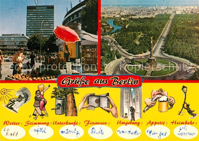 BERLIN  CITY Platz Siegessaeule Karikaturen